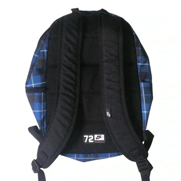 Nike Sportswear Heritage 2.0 Backpack Plaid Blue Black - Picture 4 of 6